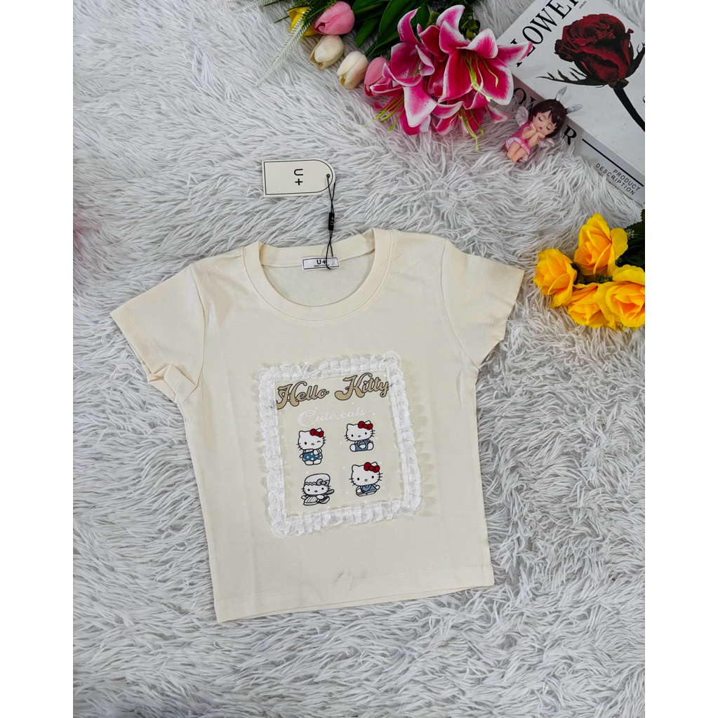 เสื้อแฟชั่นน้องเมโลดี้น้องคิตตี้ปักเพรชอะไหล่ป้ายU+ ราคา ถูกที่สุด ดีลบีเคเค แกลเลอรีภาพที่ 9