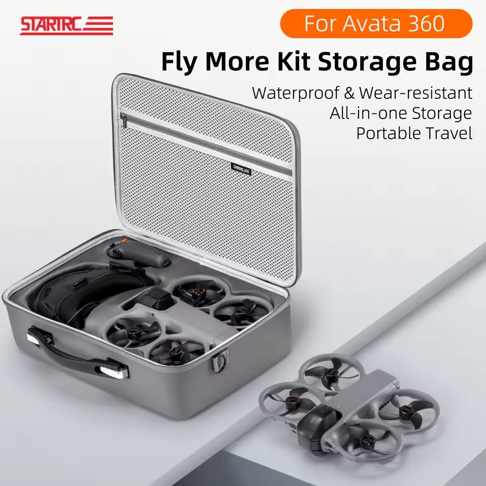 STARTRC Bag for DJI Avata 360 Fly More Combo, PU Leather Shoulder Bag, Travel Organizer