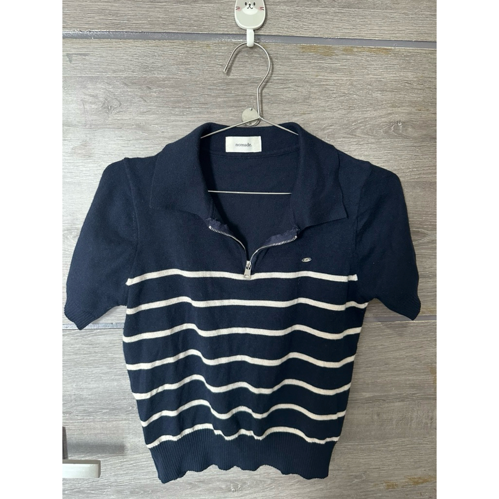 ส่งต่อเสื้อไหมพรมลายทาง nomade สี navy ผ้านิ่มมาก