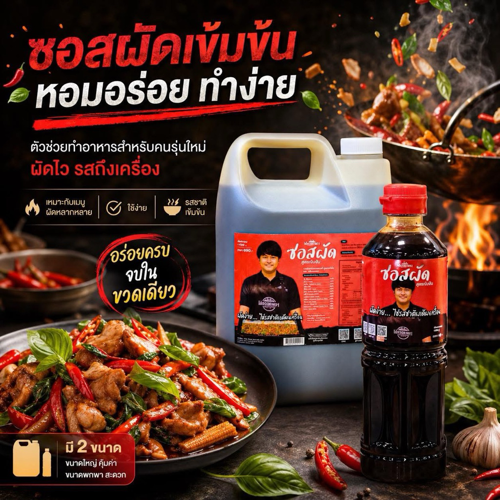 ซอสสารพัดผัดปรุงสำเร็จ สูตรเข้มข้น 5,000 กรัม