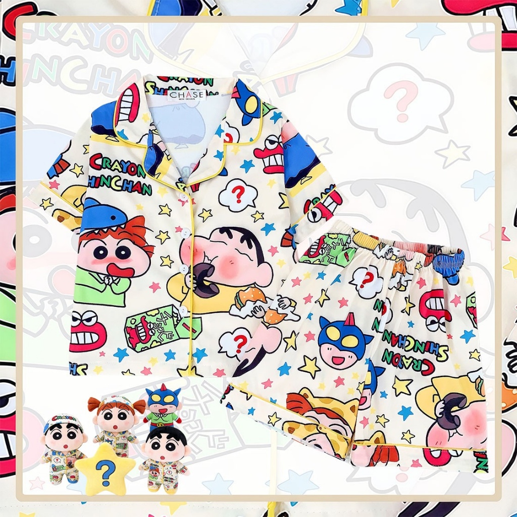 【ส่งฟรี】ชุดนอนเด็ก เสื้อสั้น+กางเกงสั้น 2 ชิ้น ชำระเงินปลายทางได้ จัดส่งภายใน24ชม. ทำจากผ้าฝ้ายนม นุ่มสบาย