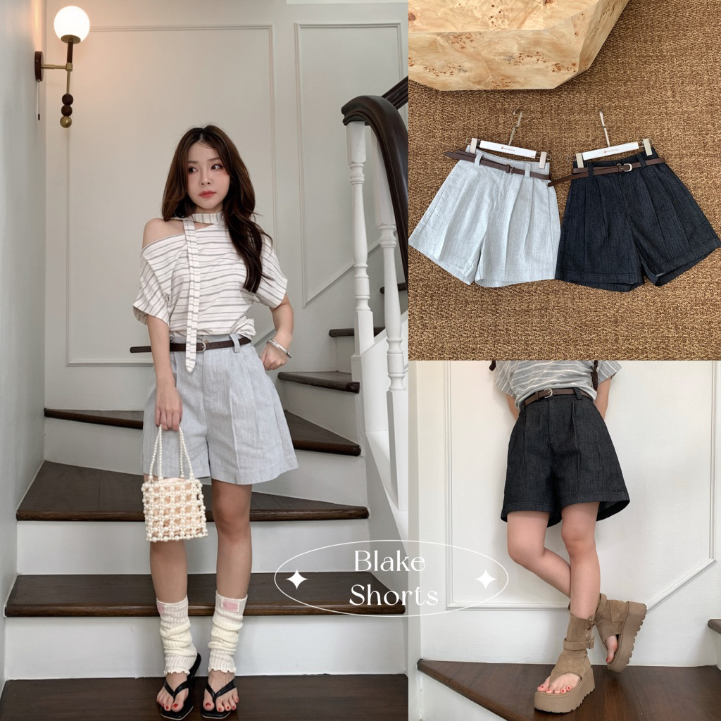 SOMEDRESS | Blake Shorts กางเกงขาสั้นเอวสูง แถมเข็มขัด