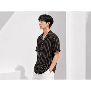 AMTAR Summer Knit Shirt เสื้อเชิ้ตโปร่ง ผ้าตาข่าย ลายทางสไตล์เกาหลี