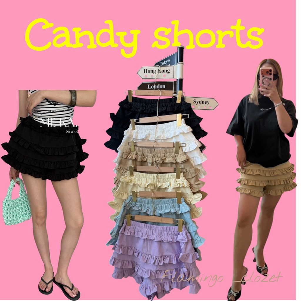 Candy ruffle shorts “ กางเกงขาสั้นผ้าระบายเลเยอร์