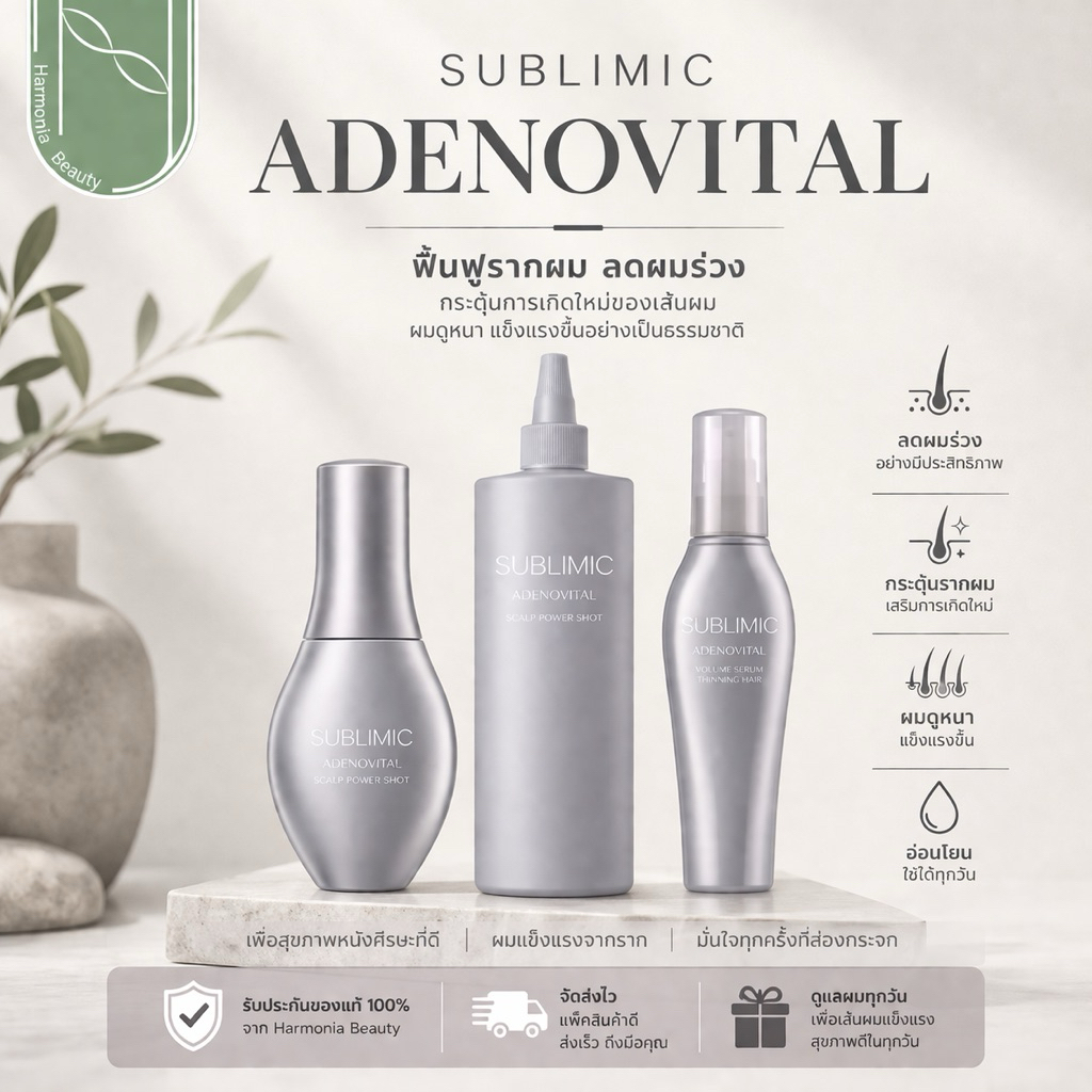 ส่งทันที!! Shiseido Adenovital Volume Serum | Scalp Power Shot 120/480 มล. สำหรับแก้ปัญหาผมร่วงผมบาง