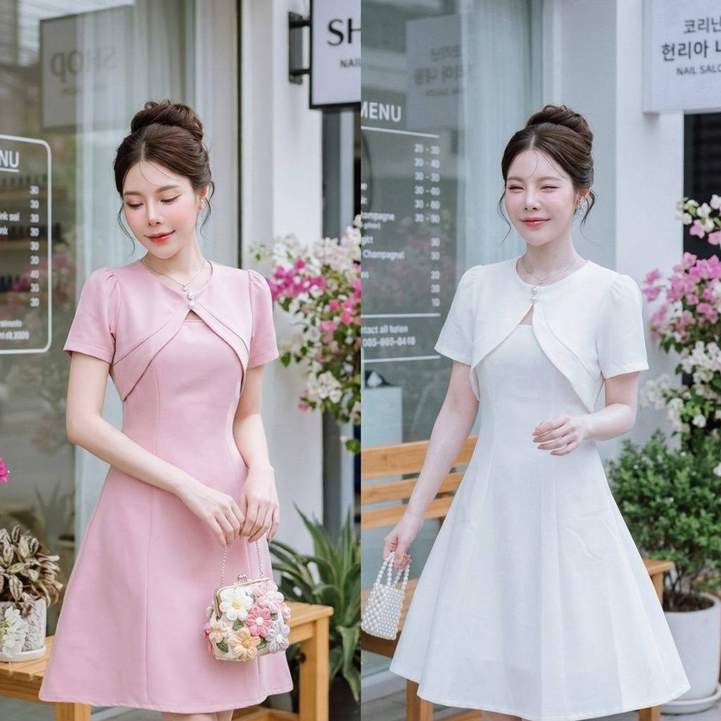 D108 เดรสผ้าบาร์บี้ รุ่น Princess ยาว 36-37 นิ้ว ใส่ออกงาน ทางการ สวยน่ารัก
