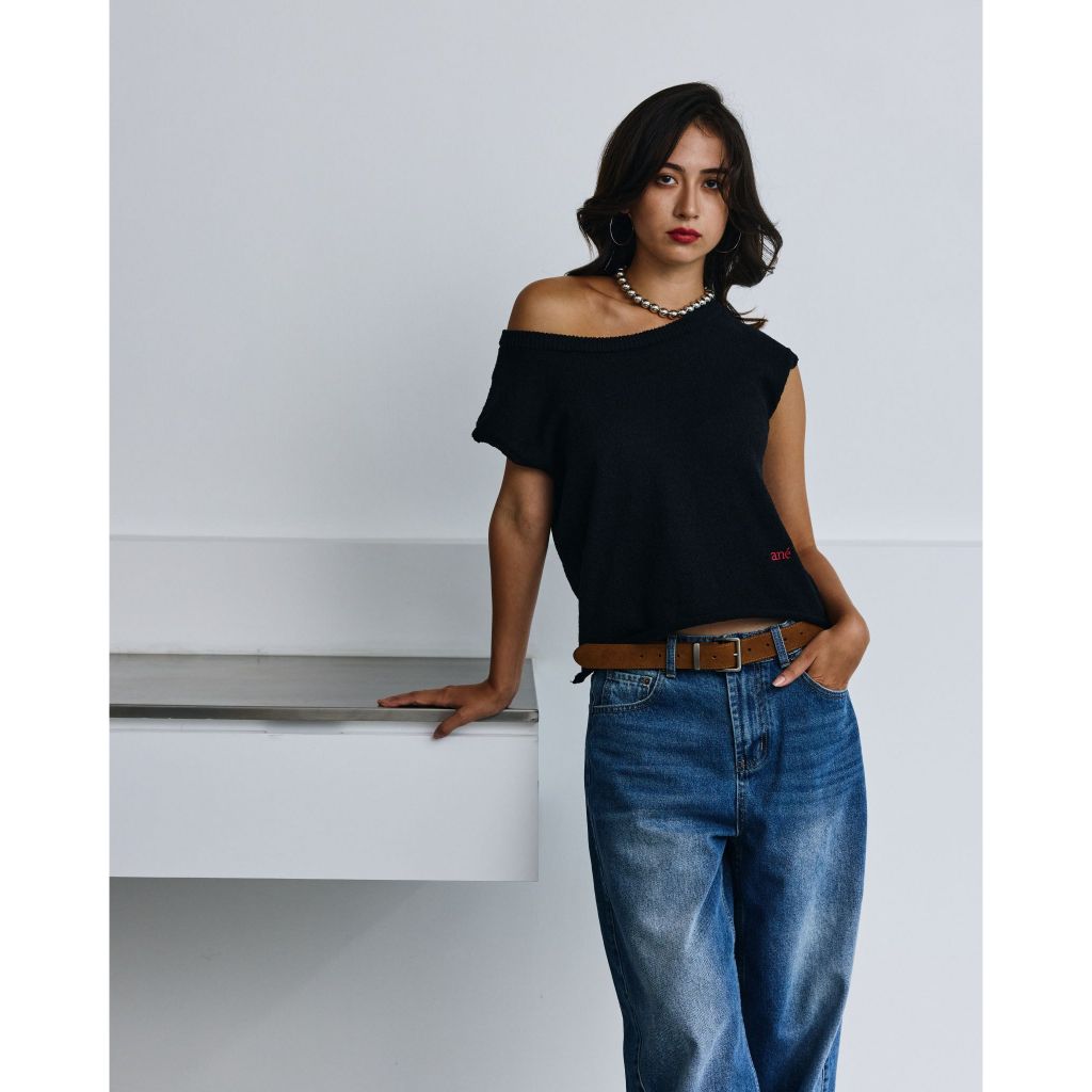 ané Off-shoulder knit ,เสื้อยืดปาดไหล่ ราคา ถูกที่สุด ดีลบีเคเค แกลเลอรีภาพที่ 7