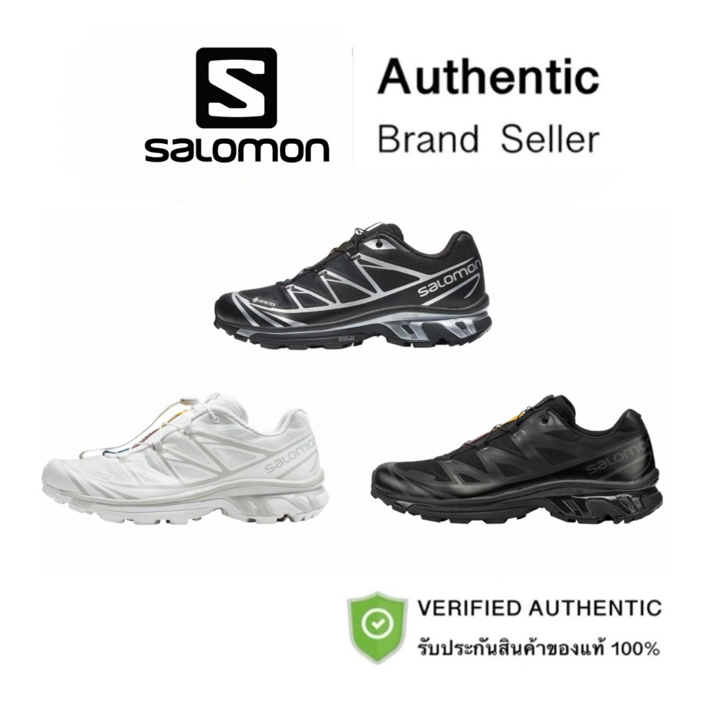 SALOMON XT 6 Black White Grey Silver GTX Expanse รองเท้าเดินป่าใบสำหรับผู้ชาย และผู้หญิง ราคา ถูกที่สุด ดีลบีเคเค