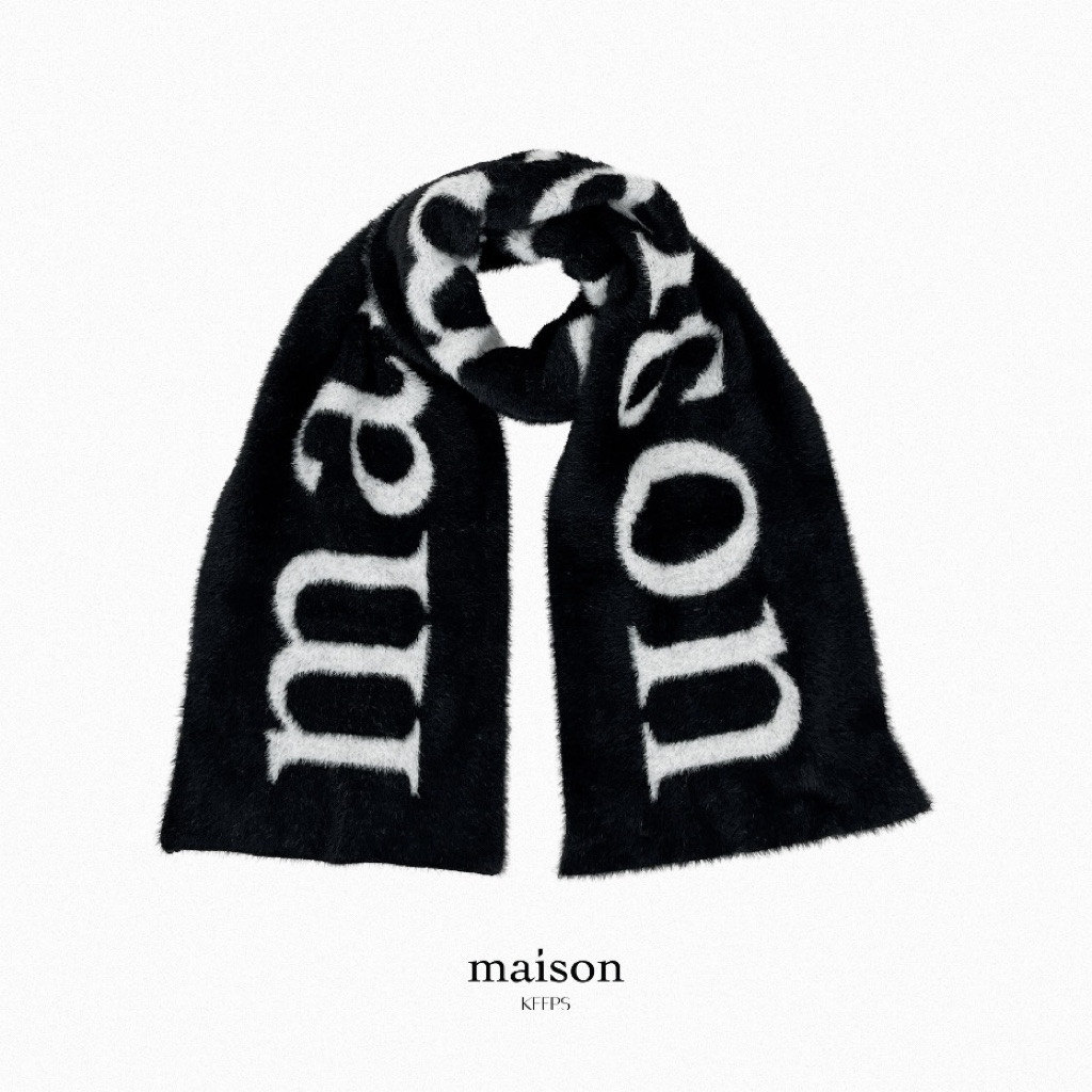 ส่งต่อ ผ้าพันคอ maison KEEPS | maison Logo Knitted Scarf | ผ้าพันคอ