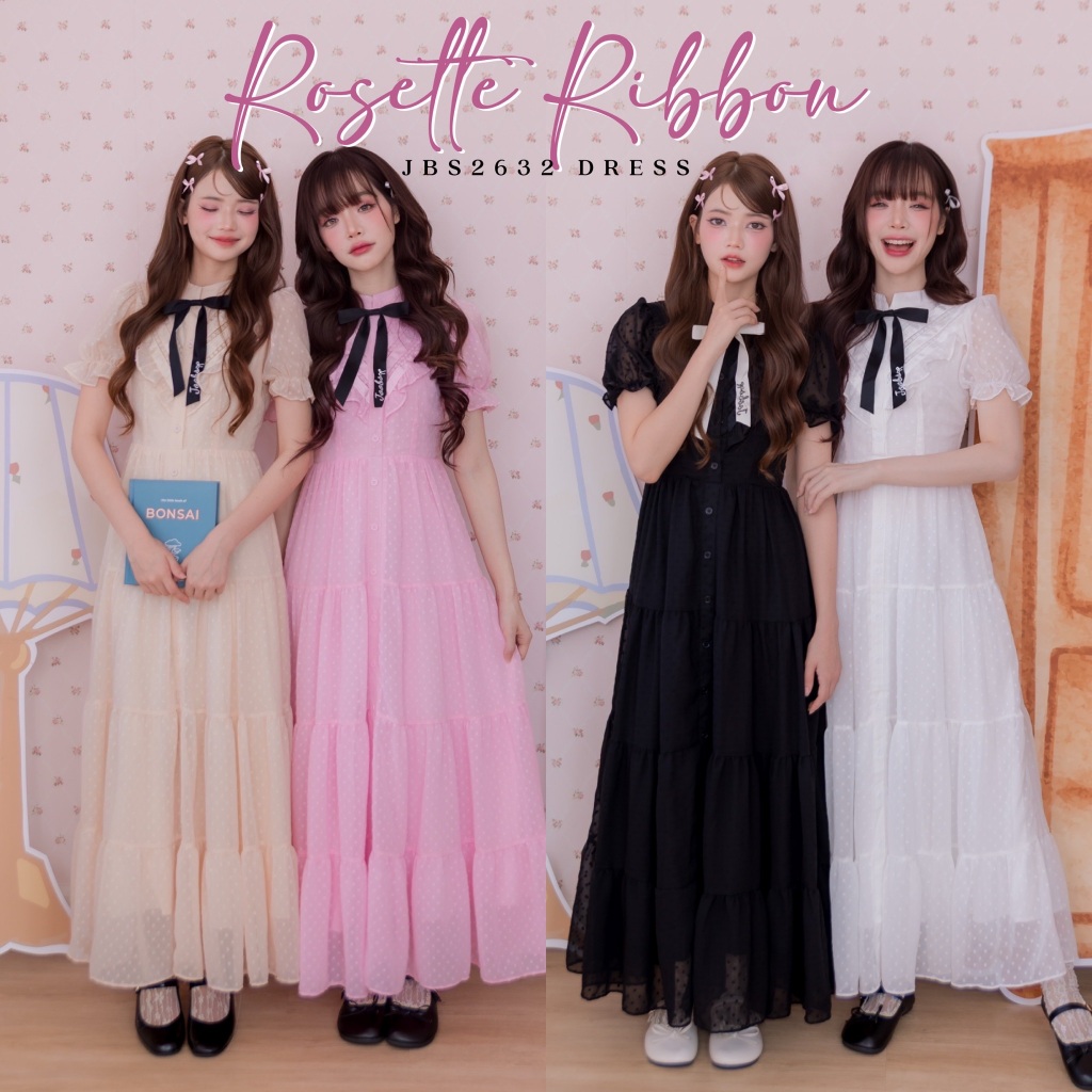 #JBS2632 Rosette Ribbon Dress Joobs studio