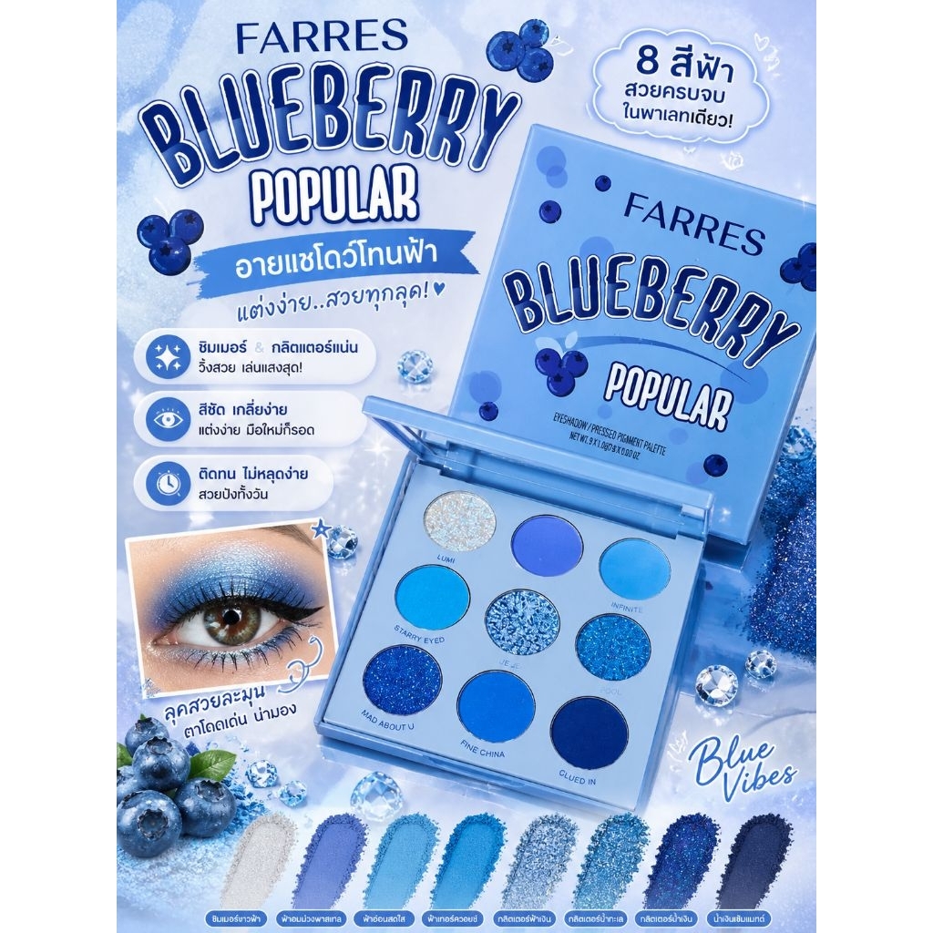 อายแชโดว์โทนฟ้า Blueberry 💙(บลูเบอรี่)