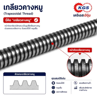เพลาเกลียว 1นิ้วx1เมตร เกลียวคางหมู เพลาคางหมู เกลียวขวา SS400 พร้อมส่ง เก็บเงินปลายทาง เคจีเอส
