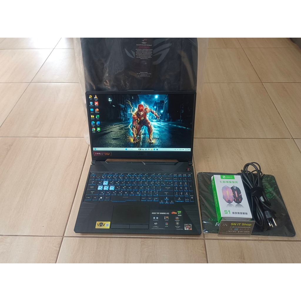 Asus TUF Gaming A15 ประกันศูนย์ ASUS 26/2/2027 สเปค Ryzen 5 7535HS RAM 8GB SSD 512GB NVIDIA GeForce 