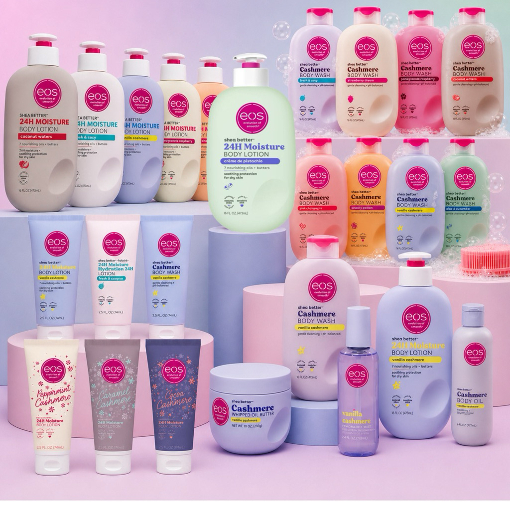 🐤EOS บอดี้โลชั่น/เจลอาบน้ำ เนื้อซึมเร็วแสนหอม Shea Better™ 24H Moisture Body Lotion/Body Wash-VanillaCashmere,Fresh&Cozy