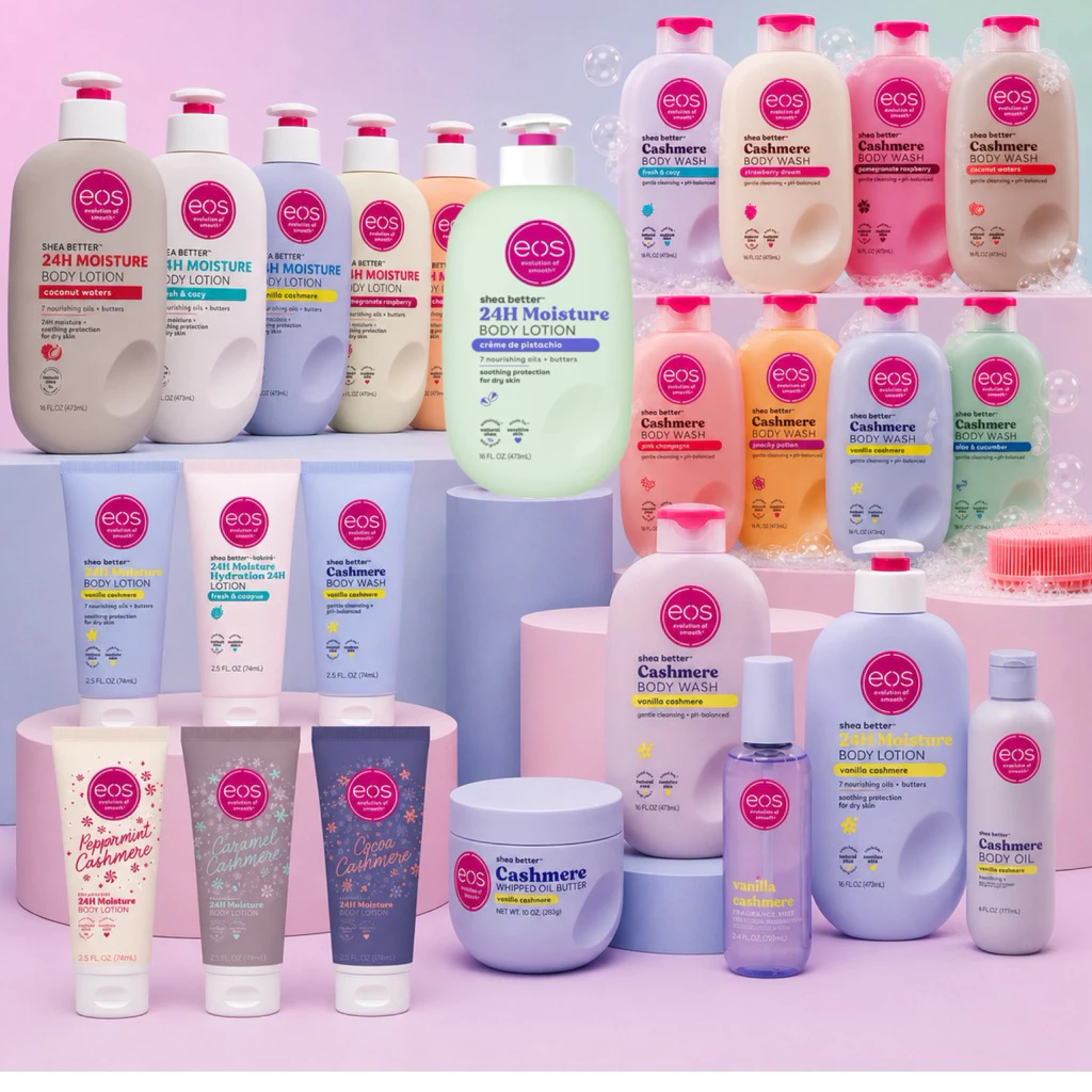🐤EOS บอดี้โลชั่น/เจลอาบน้ำ เนื้อซึมเร็วแสนหอม Shea Better™ 24H Moisture Body Lotion/Body Wash-VanillaCashmere,Fresh&Cozy