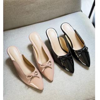 รองเท้าเปิดส้นหนังแก้วsize36-43ส้นสูง2นิ้ว