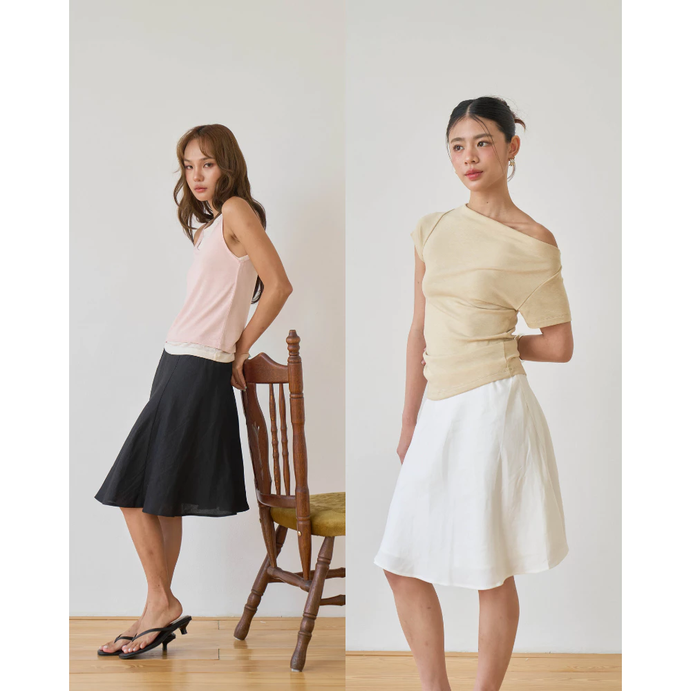 Ruby midi skirt กระโปรงเอวยืด