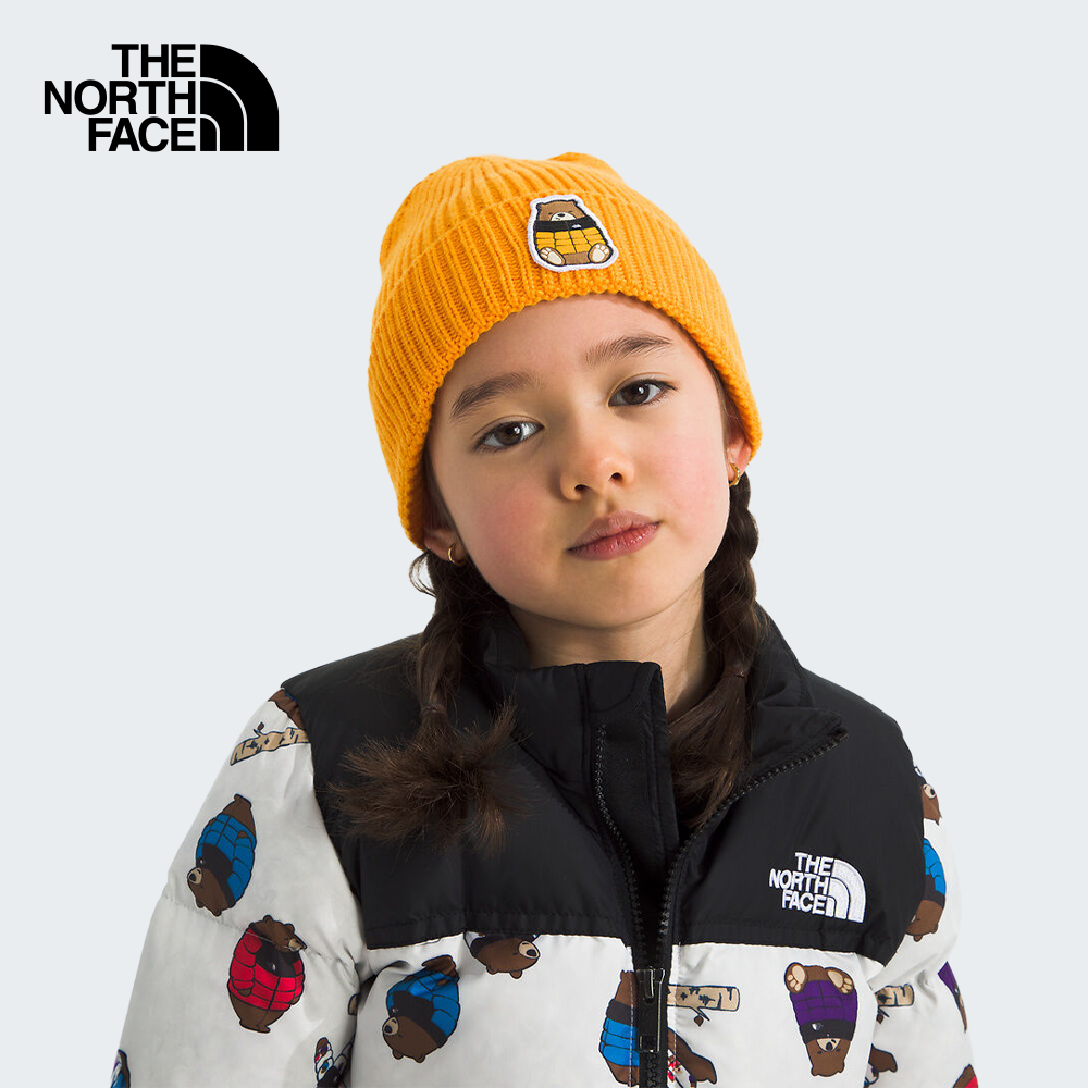 THE NORTH FACE KIDS TNF LOGO BOX CUFFED BEANIE - SUMMIT GOLD/NUPTSE BEAR หมวกบีนนี่