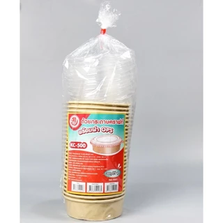 [ยกลัง] ชามกระดาษคราฟท์ พร้อมฝา OPS รุ่นพิเศษไอน้ำไม่เกาะ ชามกระดาษ Food Grade เข้าไมโครเวฟได้ ขนาด 500-1500 ml.
