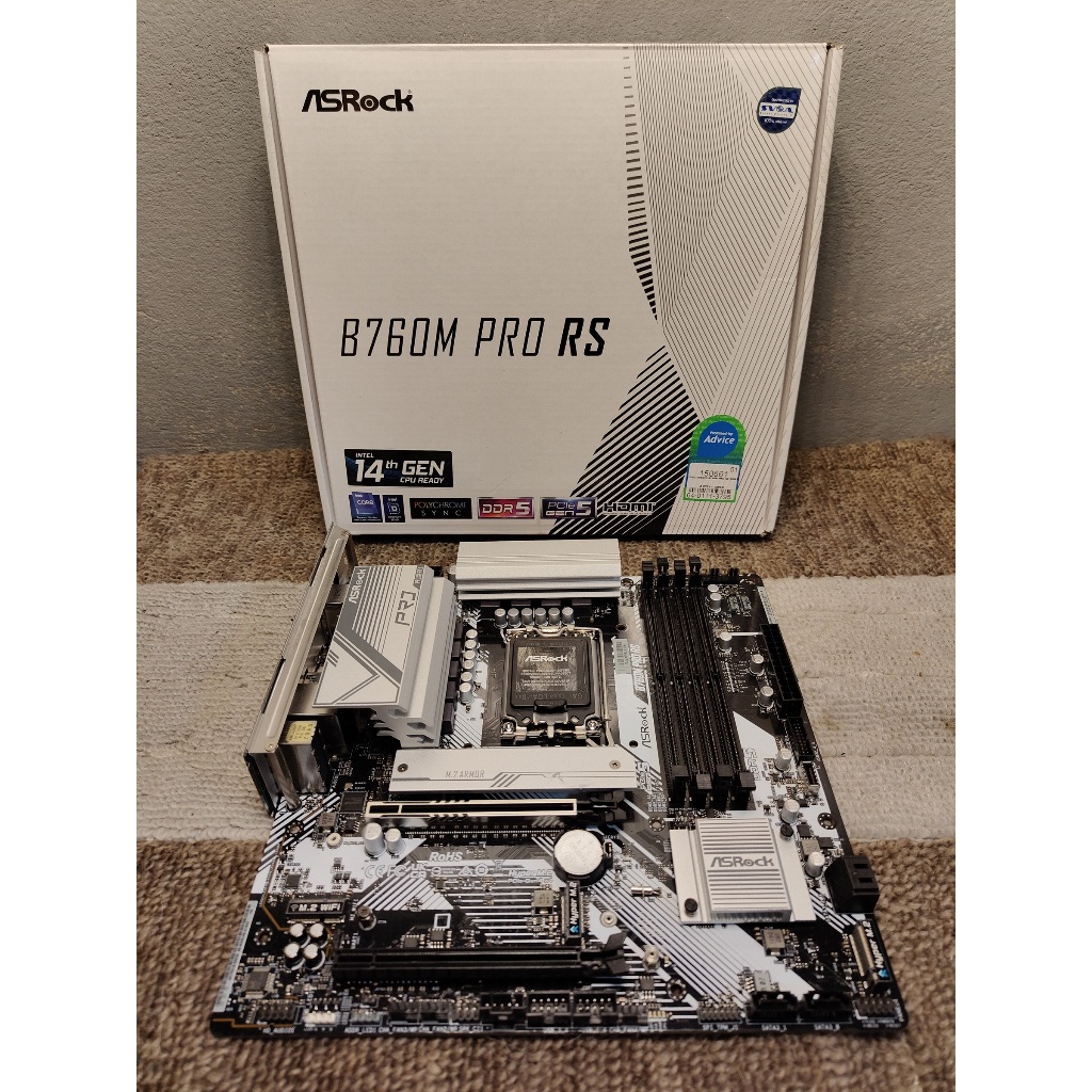 MAINBOARD รวมบอร์ดB760M INTEL GEN12-14 DDR5 สวย ถูก ประกันยาว ASROCK B760M PRO RS