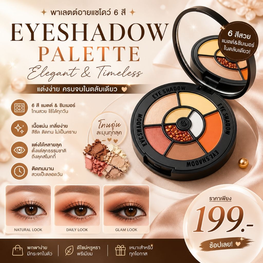 อายแชโดว์CDE(ซีดี) สีสวยติดทน เม็ดสีแน่น