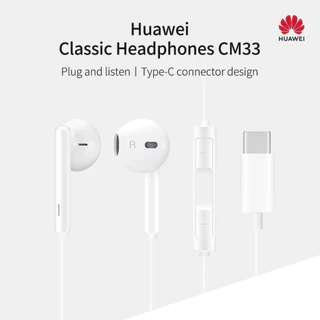 HUAWEI หูฟังสาย CM33 ปุ่มควบคุม 3 ปุ่ม ตัดเสียงรบกวน Headphone หูฟัง Type-C หูฟังมีสาย