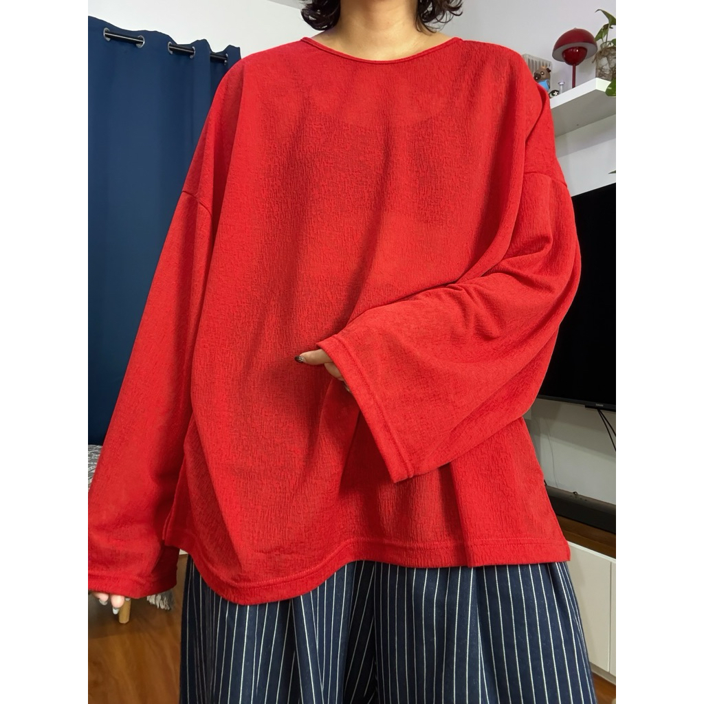 [See-through Fabric] OVERSIZED LONG-SLEEVED เสื้อแขนยาวโอเวอร์ไซส์ผ้าบางซีทรู