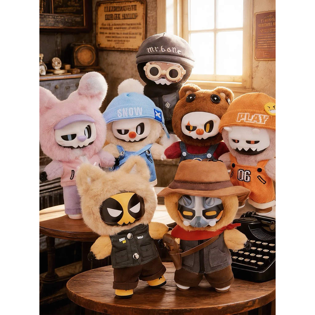 ACTIONCITY (6 จุ่ม) Mr. Bone Agent Plush Keychain Blind Box ยกบ็อกซ์