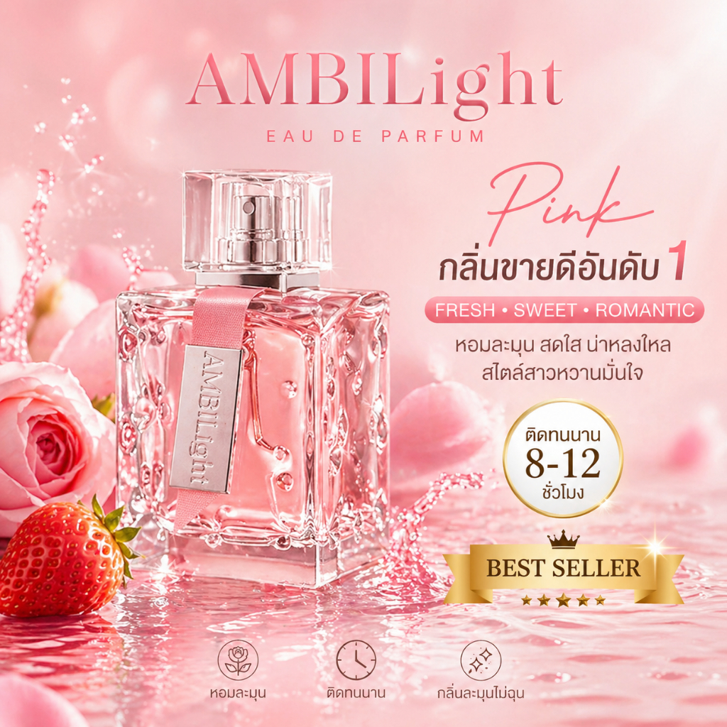 Lonkoom Perfume 100 ml น้ำหอม EDP รุ่น Ambilight สำหรับสุภาพสตรี ติดทนนาน กลิ่นหอม FruityFloral