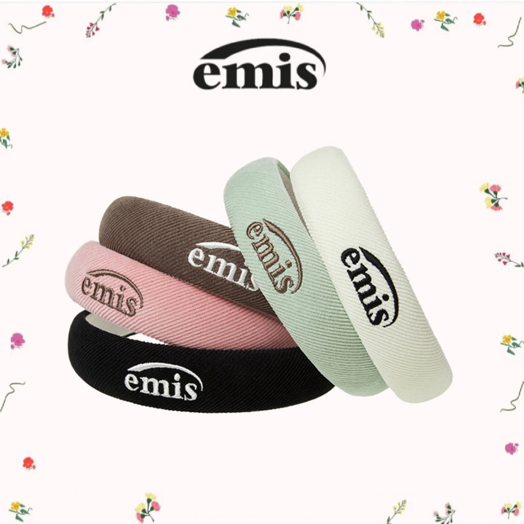 Emis Headband ที่คาดผมดาราเกาหลีฮิตสุด! รุ่น ES CORDUROY งานปักโลโก้ น่ารักสไตล์แฟชั่น