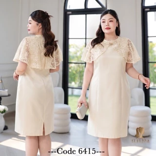 Sukunya [6415]ชุดเดรสผ้าไหมแต่งลูกไม้ ตัดเย็บพรีเมี่ยม