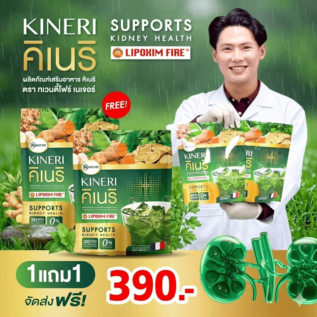 KINERI คิเนริ อาหารเสริมดูแลไต น้ำชงดูแเลไตคิเนริ 1ห่อมี30ซอง