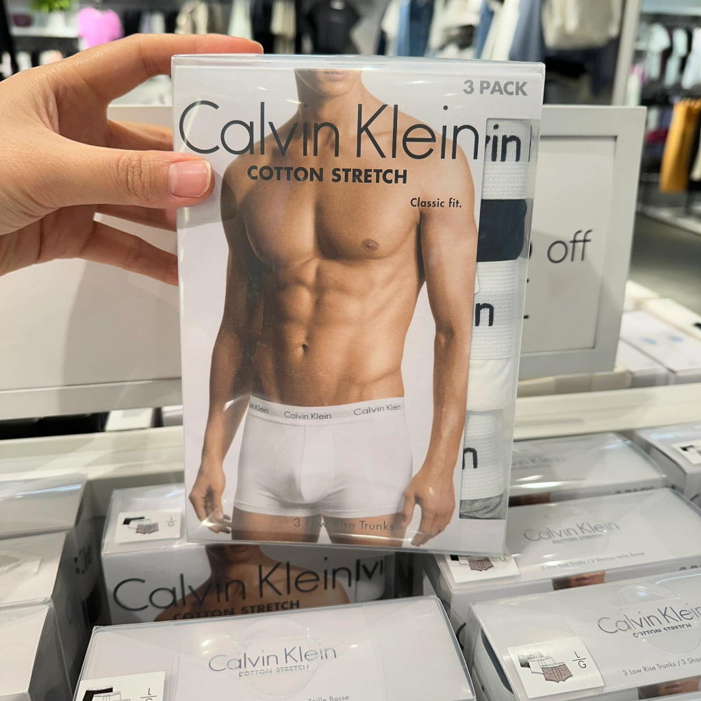 Calvin Klein กางเกงในชาย Men's Underwear Cotton Stretch Trunks 3pack แพ็ค 3 ชิ้น
