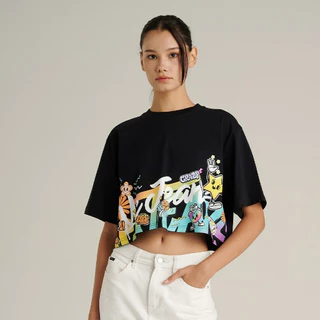 Mc JEANS (แม็คยีนส์) เสื้อยืดผู้หญิง เสื้อยืดแขนสั้น ทรงครอป Cropped Fit T-Shirt มีให้เลือก 2 สี MTTZB88