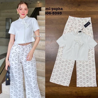 พร้อมส่ง เติม XS-XL⚡️ชุดเซ็ตผู้หญิงสีขาว แบบฉบับผู้ดี ใส่งานบุญงานบวช เรียบหรูดูแพงแบบคนรวย 8210 7609 8806 8975