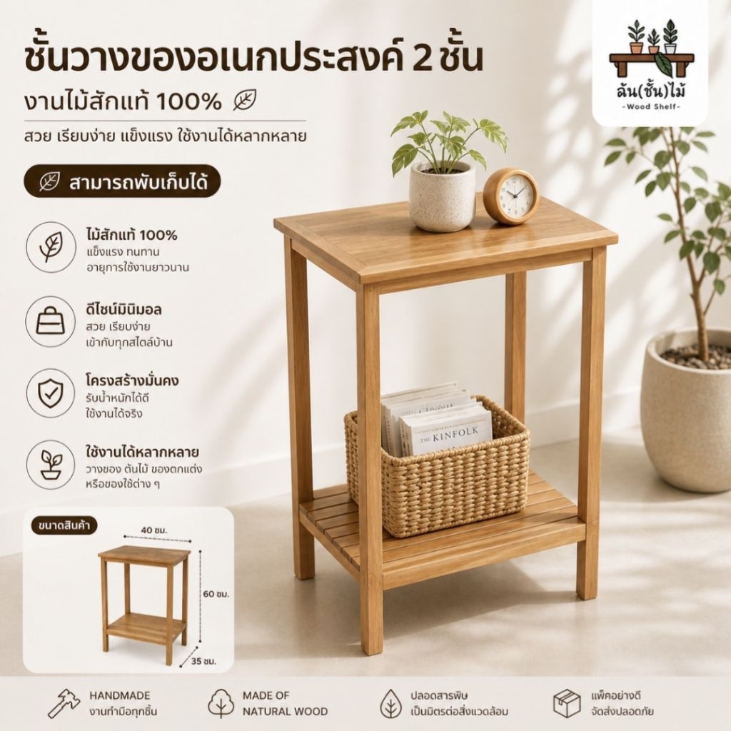 ชั้นวางของสไตล์มินิมอล 2 ชั้น 3 ชั้น ดีไซน์เรียบง่าย อบอุ่น เข้ากับทุกมุมบ้าน ใช้งานได้หลากหลาย