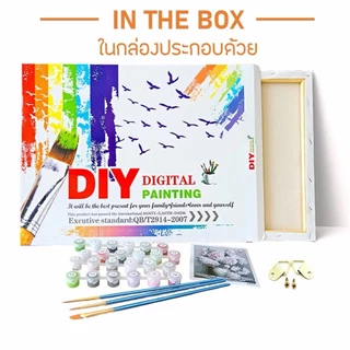 ลดล้างสต๊อก ระบายสีตามตัวเลข 40x50 ซม. พร้อมเฟรม DIY ของขวัญแต่งบ้าน