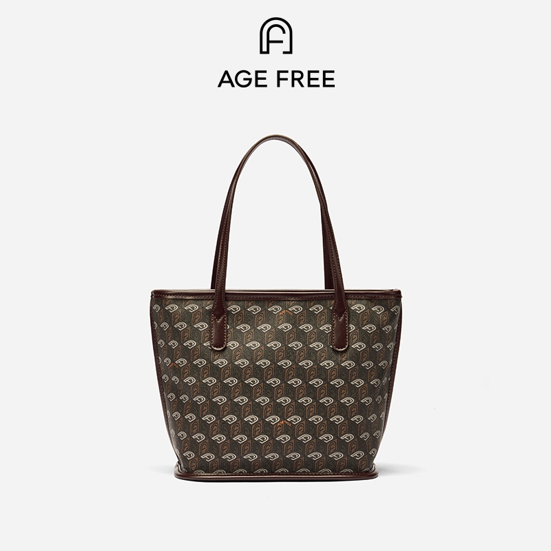 AGE FREE Mini Tote Bag กระเป๋าสะพายไหล่ทรงเก๋ไก๋สไตล์เรโทร หนังลายตารางคุณภาพดี สำหรับผู้หญิง