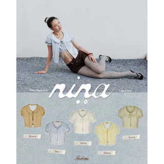 NINA LACE TOP(Blue•Olive•Yello•Brown•White)