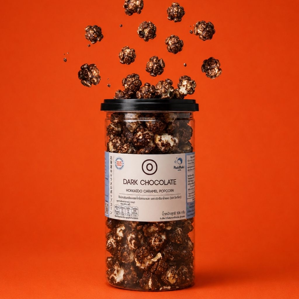 [สุดฮิต] HokiHoki Popcorn Dark Chocolate without nuts 106g รสชาติดาร์คช็อกโกแลต ไม่รวมถั่ว (โฮกิ)