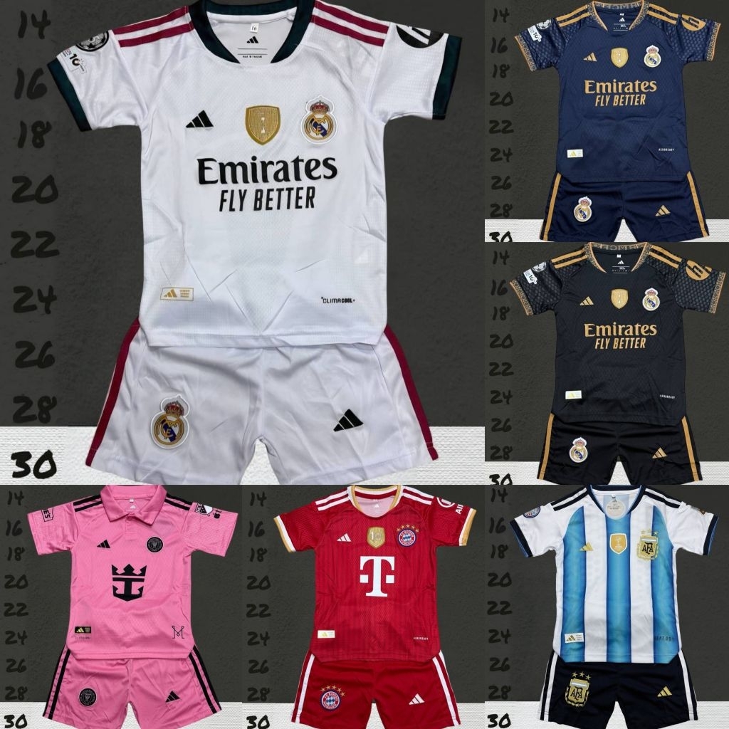 เสื้อบอลเด็กสุดฮิต รวมเสื้อบอลเด็กรุ่นใหม่ล่าสุด (เสื้อพร้อมกางเกง) ครบชุด