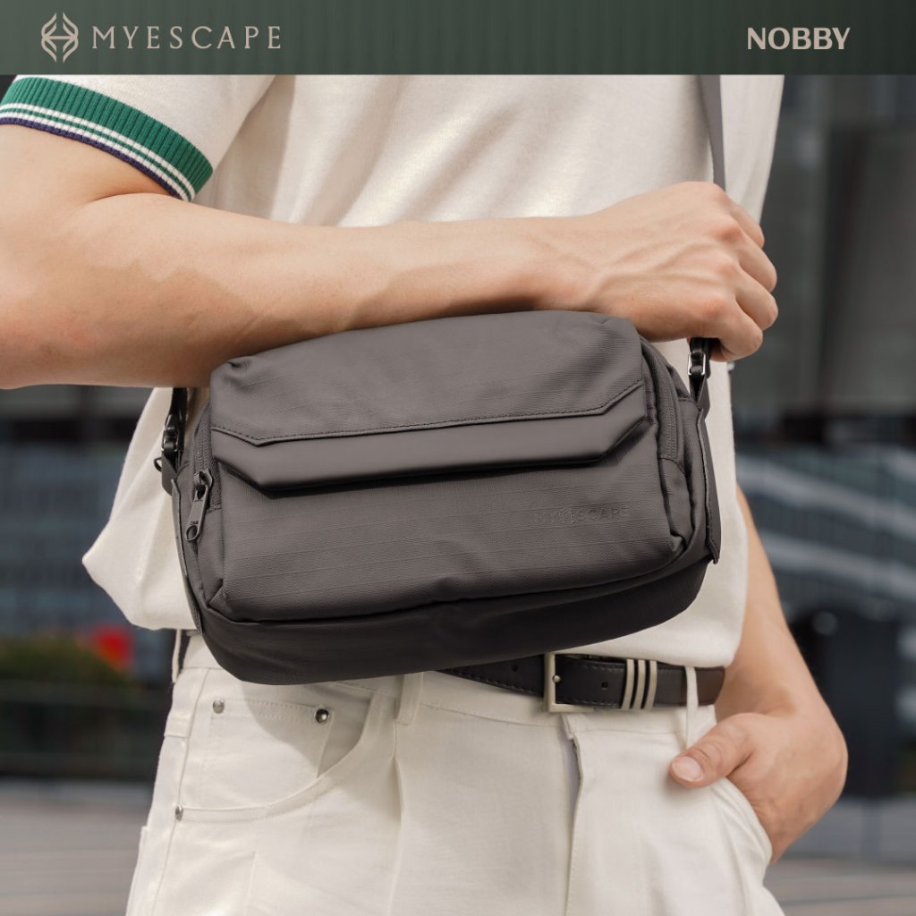MYESCAPE NOBBY กระเป๋าสะพายข้าง กระเป๋าเเฟชั่น ผ้ากันน้ำ พร้อมบุโฟมกันกระเเทกรอบด้าน