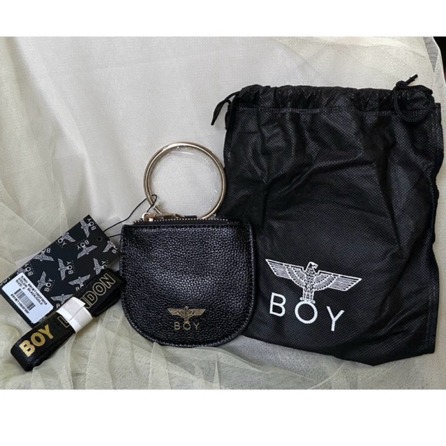 มือหนึ่งSale50%(ตำหนิเก็บ) Boy London กระเป๋าใส่เหรียญช่องบัตร1ใบ +สายคล้อง