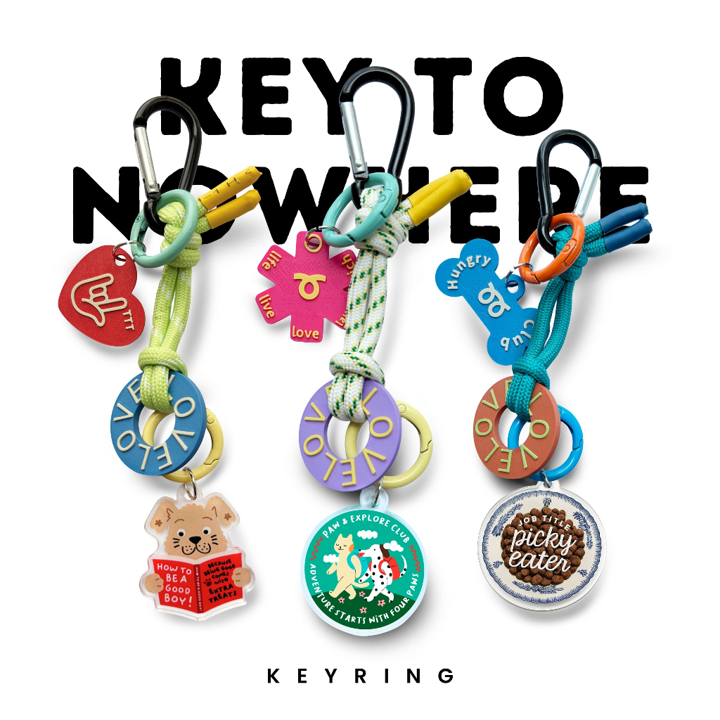พวงกุญแจ Key to nowhere คีย์ทูโนแวร์ ห้อยหางซิป พวงกุญแจห้อยตกแต่งกระเป๋า