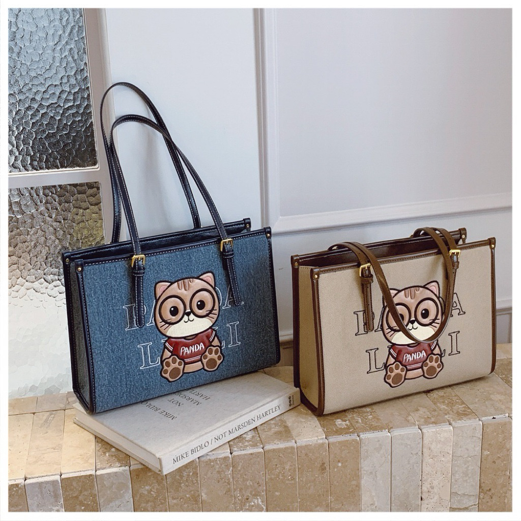 พร้อมส่งในไทย กระเป๋าสะพายไหล่ คล้องไหล่ ทรงTote ทรงช้อปปิ้ง BEI BAO BAO กระเป๋างานแบรนด์แท้น้องหมี (BB10)