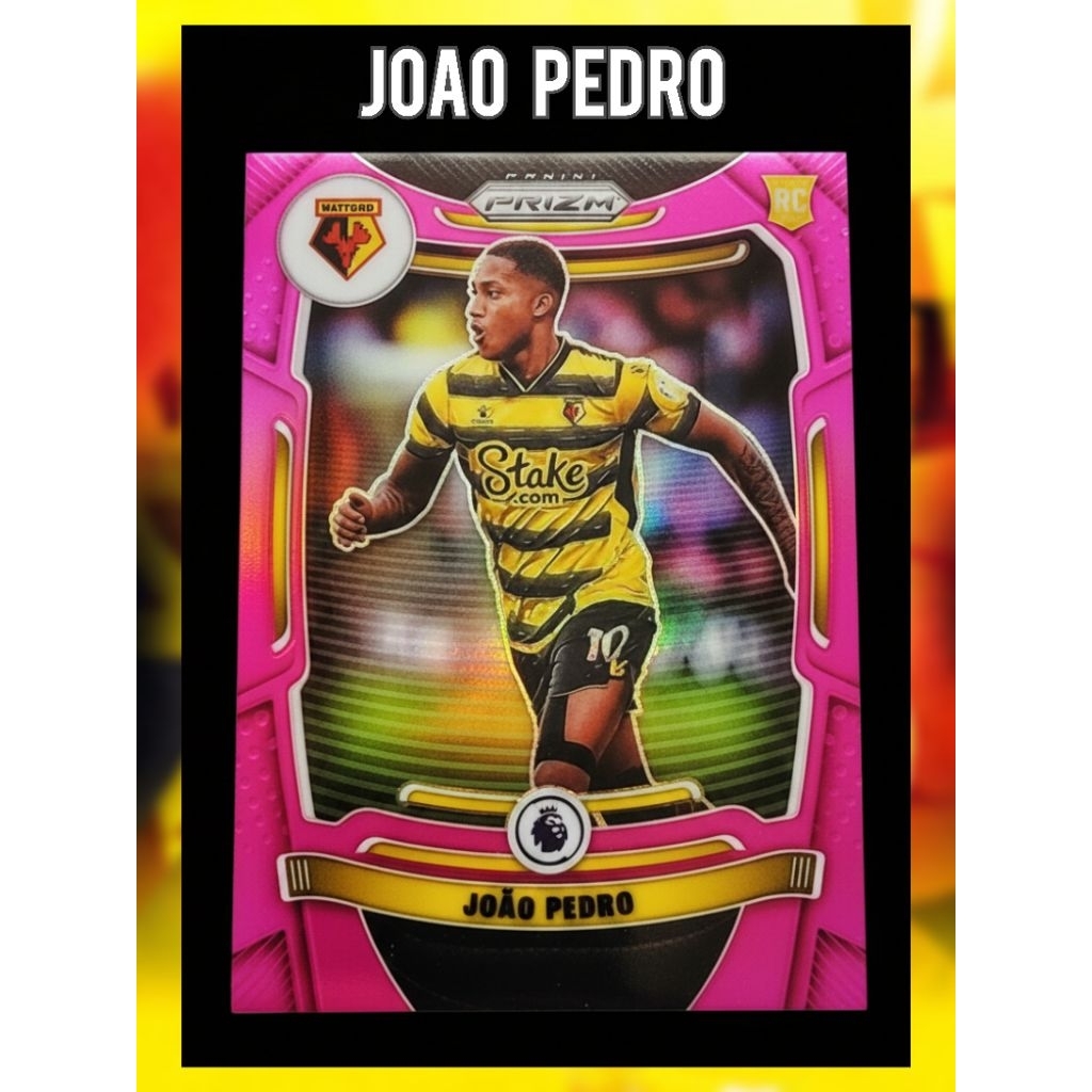 การ์ดฟุตบอล Joao Pedro ปี Rc 2021-22 Panini Prizm Premier Pink  Prizm