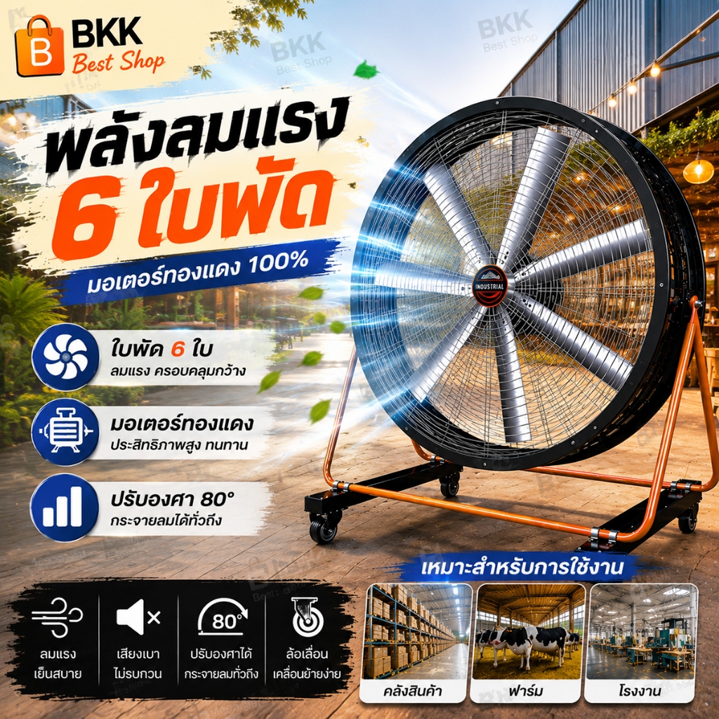 【ใหม่】พัดลมอุตสาหกรรม 35นิ้ว พัดลมตั้งพื้น กําลังไฟ 1500Wพัดลมพกพา, พัดลมขนาดใหญ่, พัดลมการประหยัดพลังงาน พัดลมขนาดใหญ่