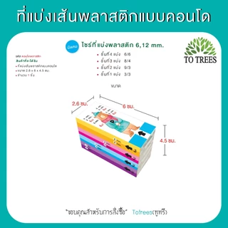 Totrees ที่แบ่งเส้นพลาสติกแบบคอนโด ลายน่ารัก มี 4 ชั้น ใช้เส้นพลาสติก ขนาด 6 มิล และ 12 มิล รหัส คอนโดพลาสติก