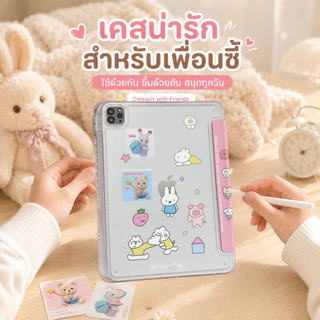 Gen11 A16 เคสไอแพดแม่เหล็กน่ารัก รองรับ Air4/5/6/7/8 M3 Pro11 Gen10 10.9 แผงด้านหลังอะครีลิคใสพับตั้งได้ ป้องกันรอบตัว