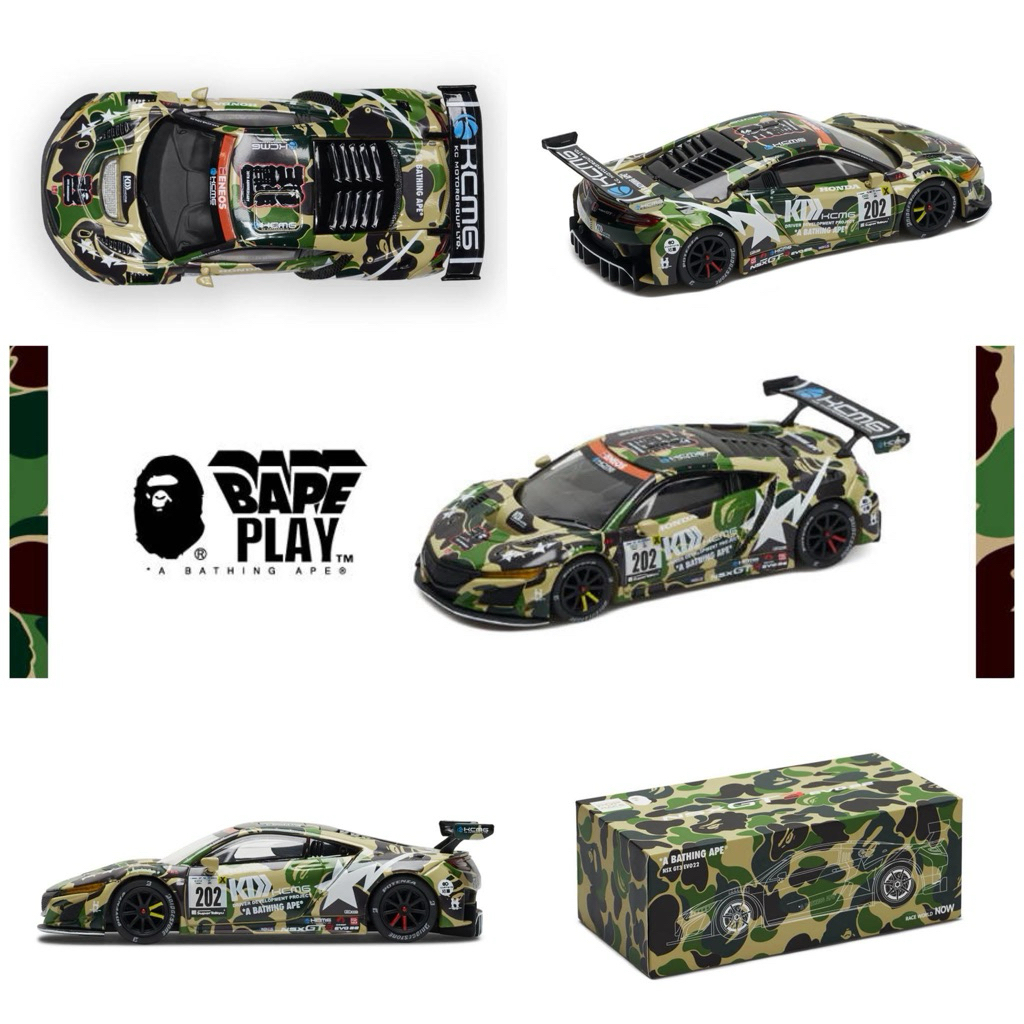 【Pre-Order】 Diecast Model POP RACE 1:64 – Honda NSX GT3 Evo22 “BAPE Camo” 🦍🔥